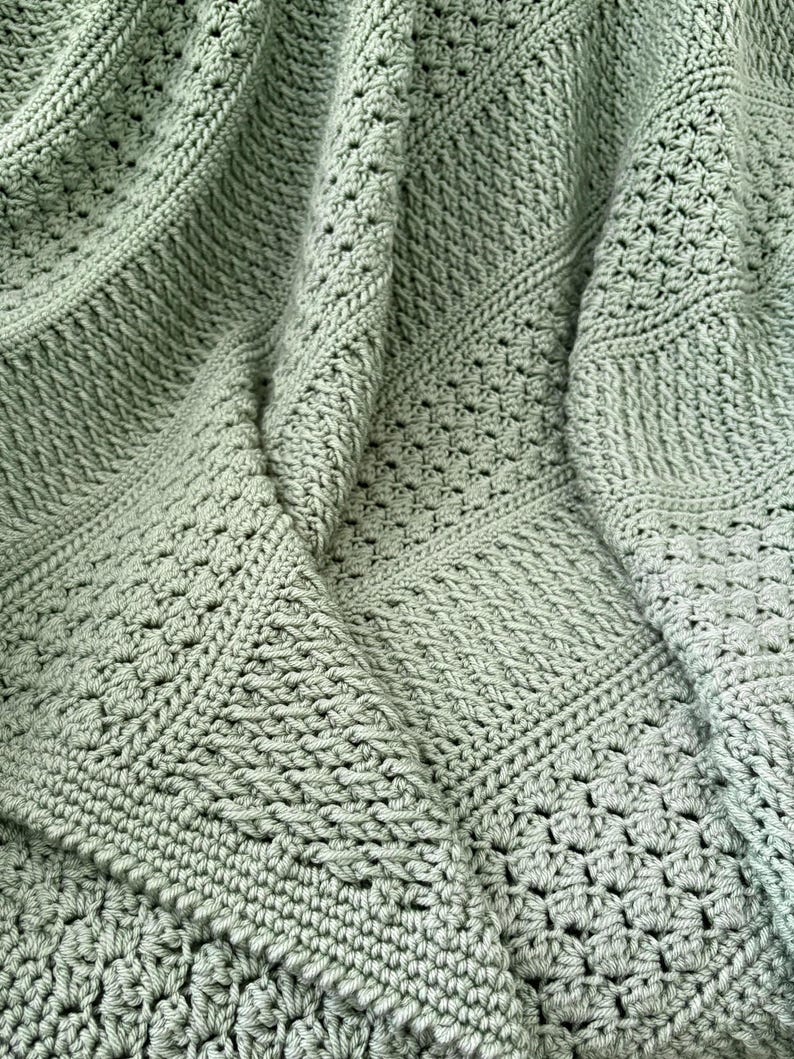 Crochet Blanket PDF Pattern | Textured Blanket | Alpine and Sedge Stitches | Instant Download