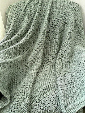 Crochet Blanket PDF Pattern | Textured Blanket | Alpine and Sedge Stitches | Instant Download